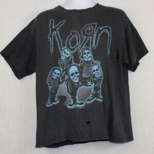 Rare Vintage Korn Band Skulls Silver Edition  T-Shirt Mens Large